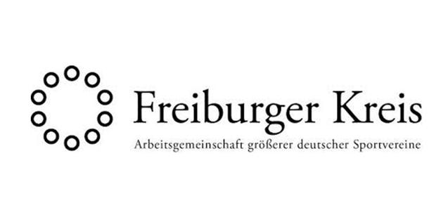 Logo des Freiburger Kreises mit Kreisen und dem Text „Freiburger Kreis – Arbeitsgemeinschaft größerer deutscher Sportvereine“.