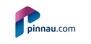 Logo von pinnau.com mit einem stilisierten, bunten Buchstaben "P" in Blau und Pink.