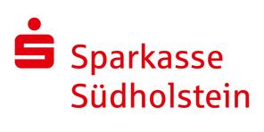 Logo der Sparkasse Südholstein, bestehend aus rotem „S“ und dem Schriftzug „Sparkasse Südholstein“ in roter Schrift.