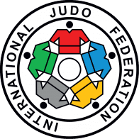 Logo der Internationalen Judo Föderation mit stilisierten Judo-Gürtelfarben in einem kreisförmigen Design.