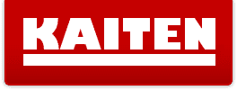 Logo mit dem Schriftzug „KAITEN“ in großen, weißen Buchstaben auf rotem Hintergrund.