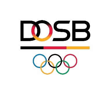 Logo des DOSB mit den fünf olympischen Ringen in den Farben Blau, Schwarz, Rot, Gelb und Grün.