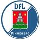 Logo des VFL Pinneberg mit einer stilisierten Burg und roten, gelben sowie blauen Elementen in einem runden Rahmen.